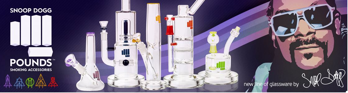 Pounds is the newest glass line from the iconic Californian gangster rapper and entrepreneur Snoop Dogg. The Pounds line has already released an outstanding range of hand blown borosilicate glass bongs and bubblers that were, according to Snoop Dogg, “conceived in outer space” and designed in California USA. These high quality borosilicate glass pieces all have a spacecraft themed name: the Battleship, Mothership, Rocketship, Spaceship and Starship. The unique look and quality construction of each piece is incredibly unique and points out the attention to detail that has been put in each and every individual piece. Snoop Dogg is definitely taking things serious and these bongs and bubblers are a reflection of that. Each of his pieces comes safely and securely packed in a color coded, themed white presentation box that features a Pounds fist design. The box not only keeps the product inside safe, but makes it easy to store. The Snoop Dogg Pounds line has just started to roll out products and we expect to see a lot more great pieces in the future. We are not sure what amazing products Snoop Dogg will be releasing next, but we do know that as soon as they are available we will have them in stock, ready to be shipped to our loyal customer base.