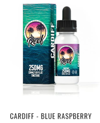 Cardiff by Reef CBD is a flavorful broad spectrum cbd oil tincture offered in 250mg, 500mg, and 1000mg. Blue like the sky on the most epic surf day, this flavor profile is about as fresh as surfing Cardiff, each dropper delivers waves of plump, sweet berries ripened in the early morning summer sun.