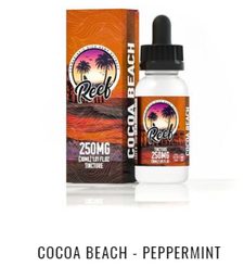 You're in the pipeline and the conditions couldn't be any more epic. The spray is blowing right on by you, and all you can think about is how clean and perfect the set is...that is how we would describe Cocoa Beach. This peppermint flavor profile is crisp and clean without being over bearing.     Ingredients: Premium Hemp Seed Oil, Proprietary Blend Broad Spectrum Hemp Extract Oil, Fractionated Coconut Oil, Flavored Essential Oils, Stevia Extract 
