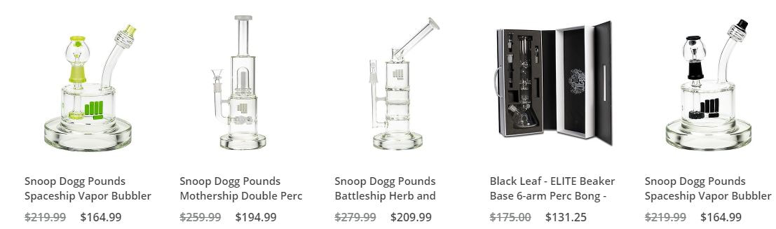 Snoop Dogg Pounds Battleship Herb, Mothership Double Perc, Spaceship Vapor Bubbler, Black Leaf ELITE Beaker Base 6-arm Perc Bong